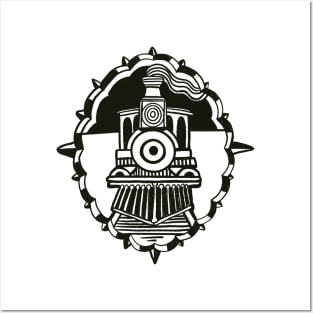 Railway transportation locomotive railway vintage design transport Posters and Art